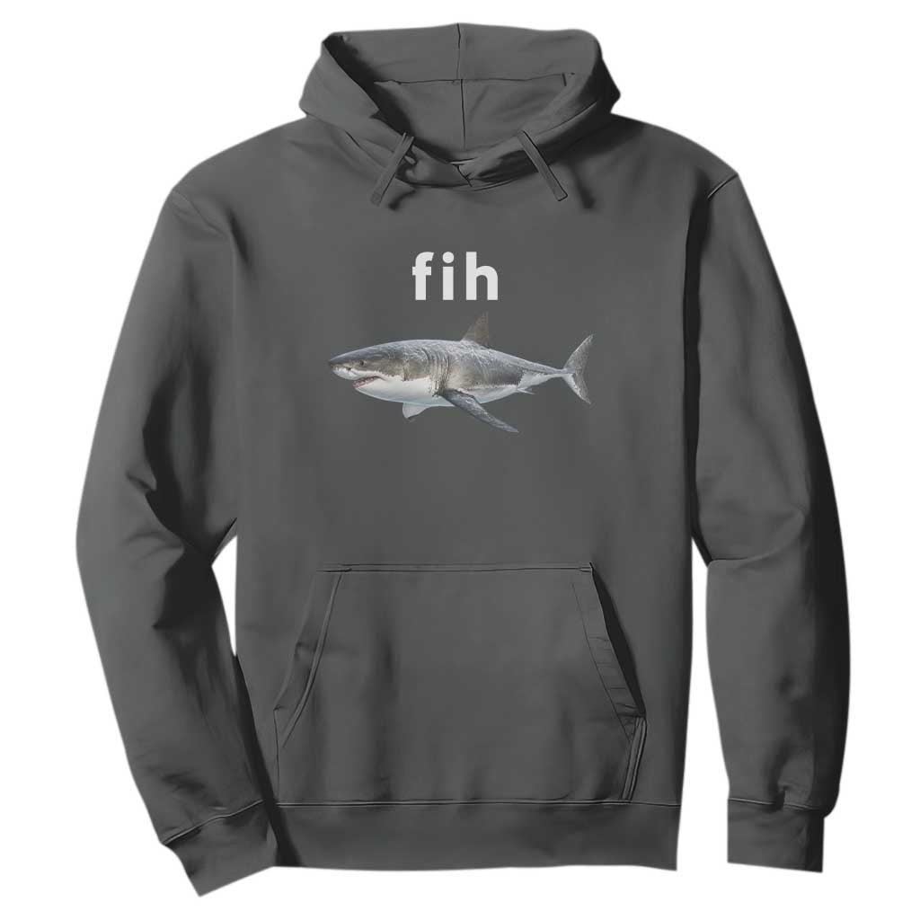 Funny Fih Shark Misspelled Fish Meme Hoodie Great White Shark Lover