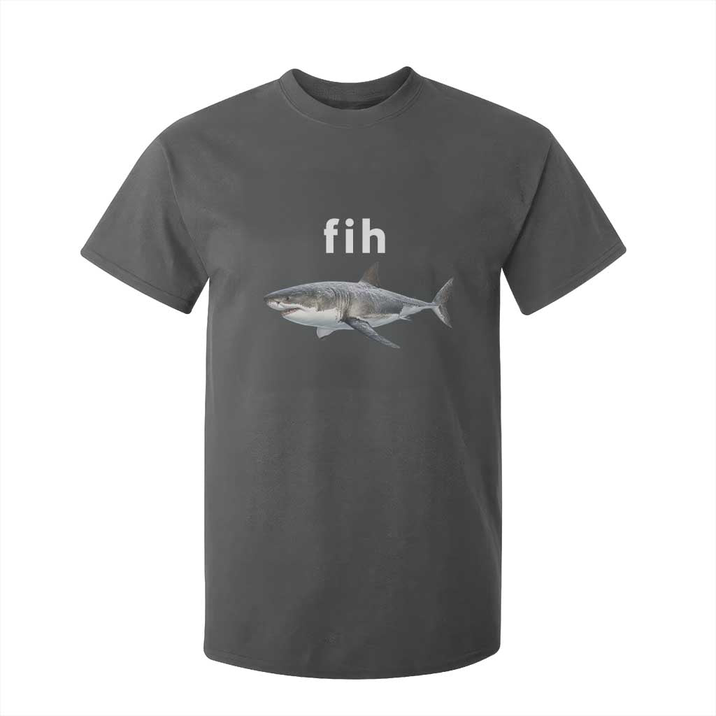 Funny Fih Shark Misspelled Fish Meme T Shirt For Kid Great White Shark Lover