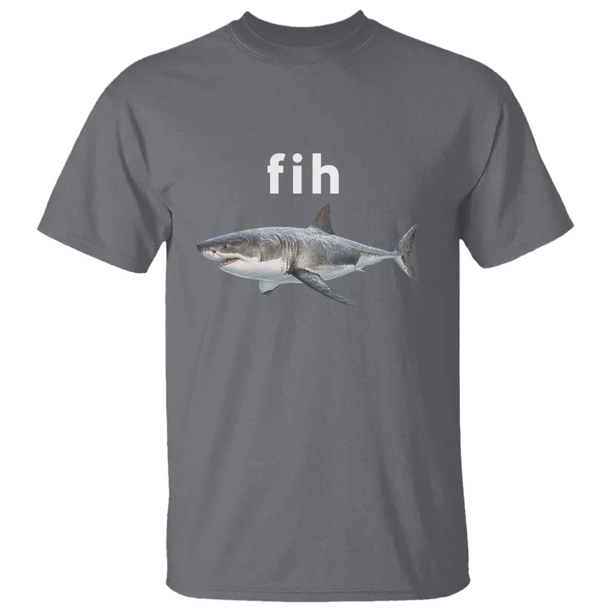 Funny Fih Shark Misspelled Fish Meme T Shirt Great White Shark Lover