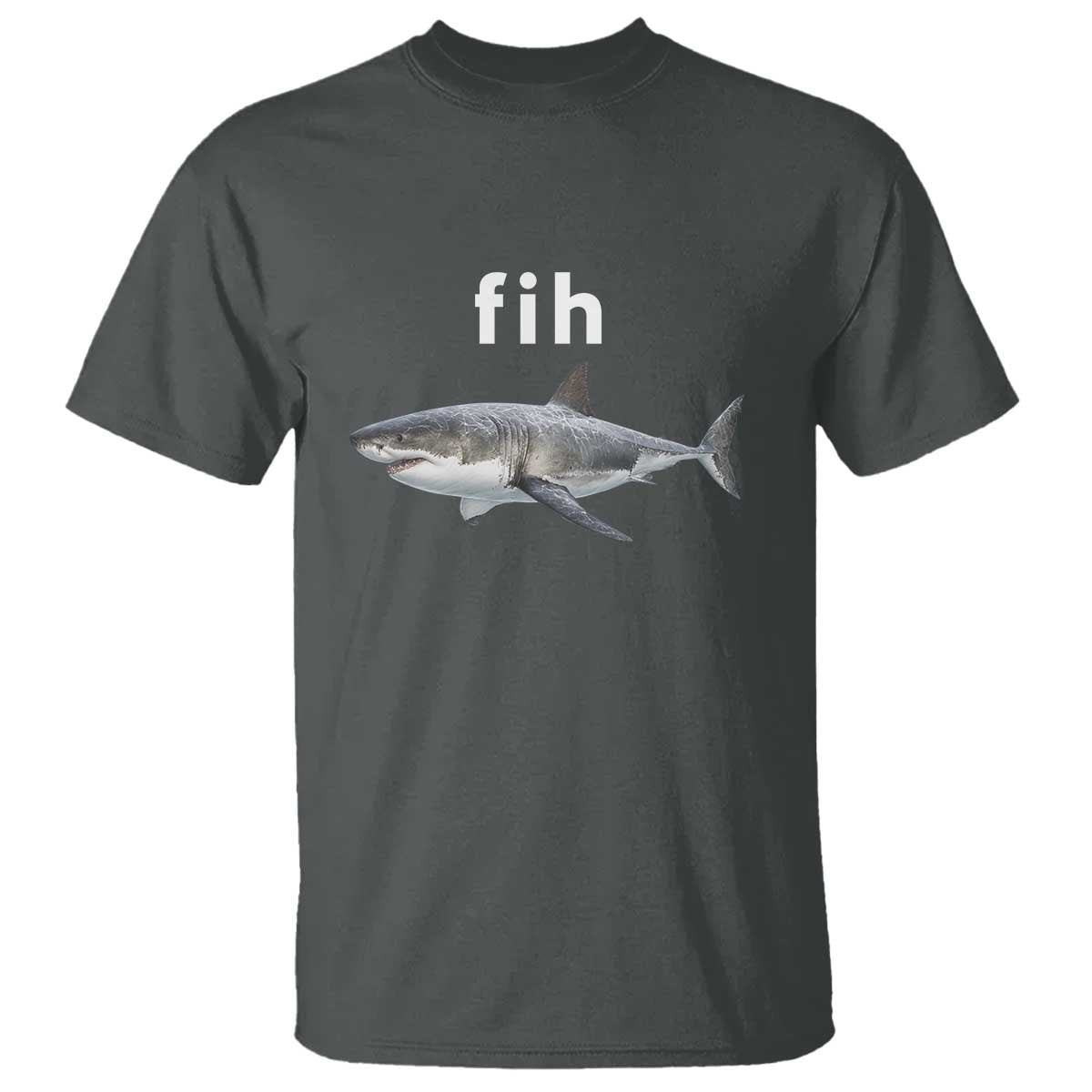 Funny Fih Shark Misspelled Fish Meme T Shirt Great White Shark Lover
