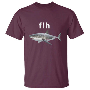 Funny Fih Shark Misspelled Fish Meme T Shirt Great White Shark Lover