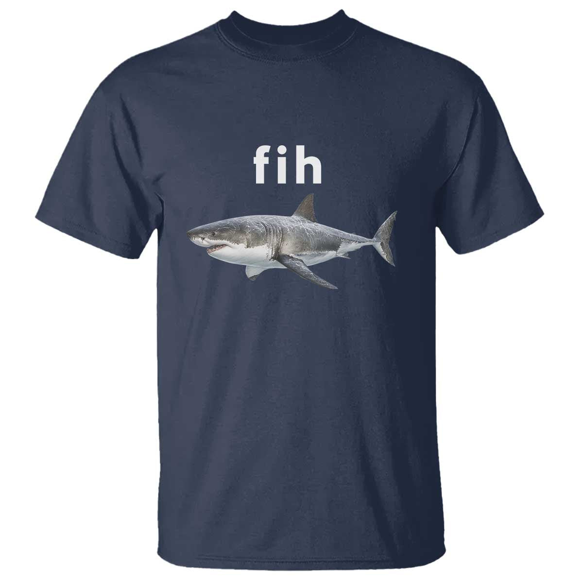 Funny Fih Shark Misspelled Fish Meme T Shirt Great White Shark Lover