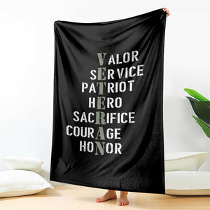 Veterans Valor Service Patriot Hero Sacrifice Courage Honor Throw Blanket TS11 Print Your Wear