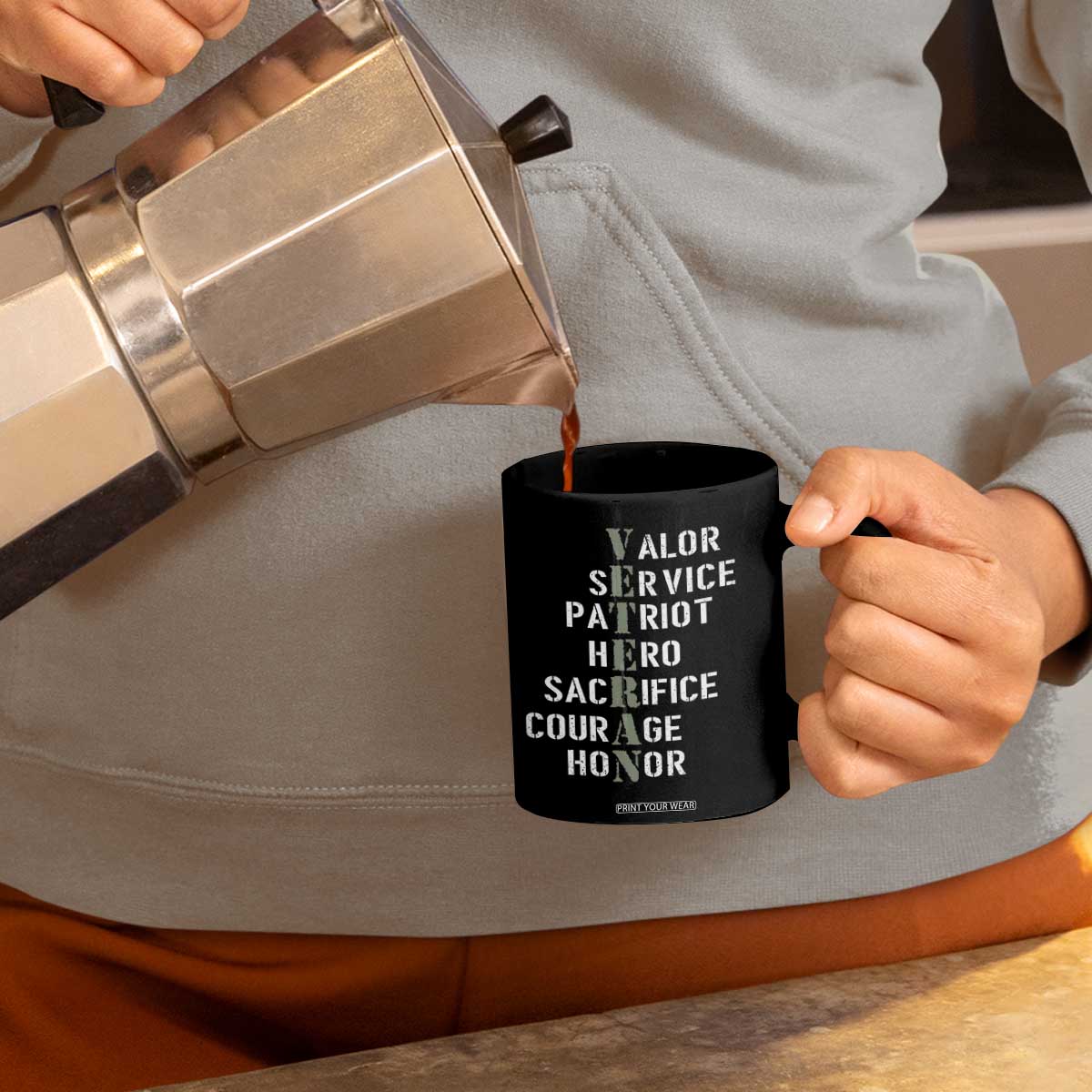 Veterans Valor Service Patriot Hero Sacrifice Courage Honor Coffee Mug TS11 Print Your Wear
