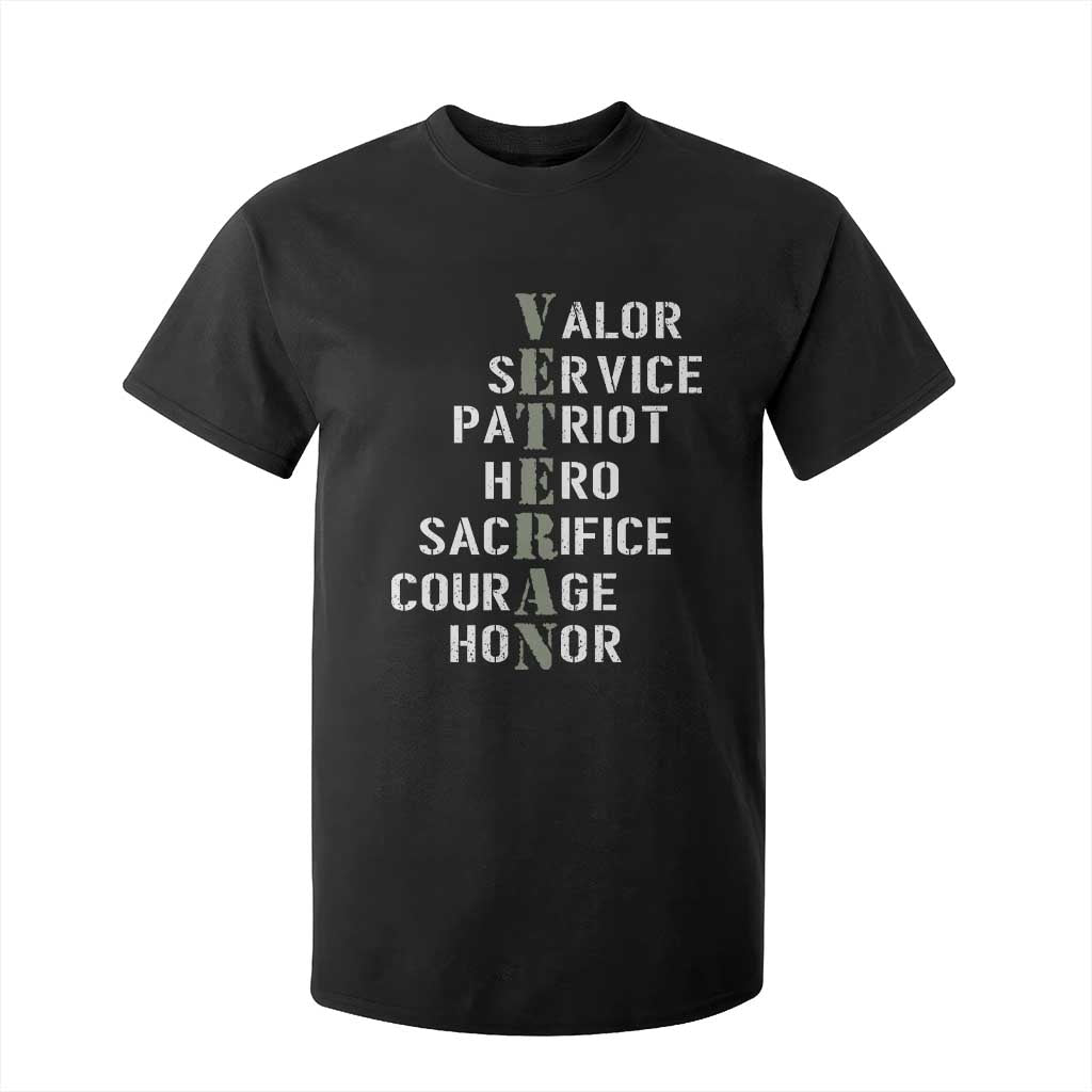 Veterans Valor Service Patriot Hero Sacrifice Courage Honor T Shirt For Kid TS11 Black Print Your Wear