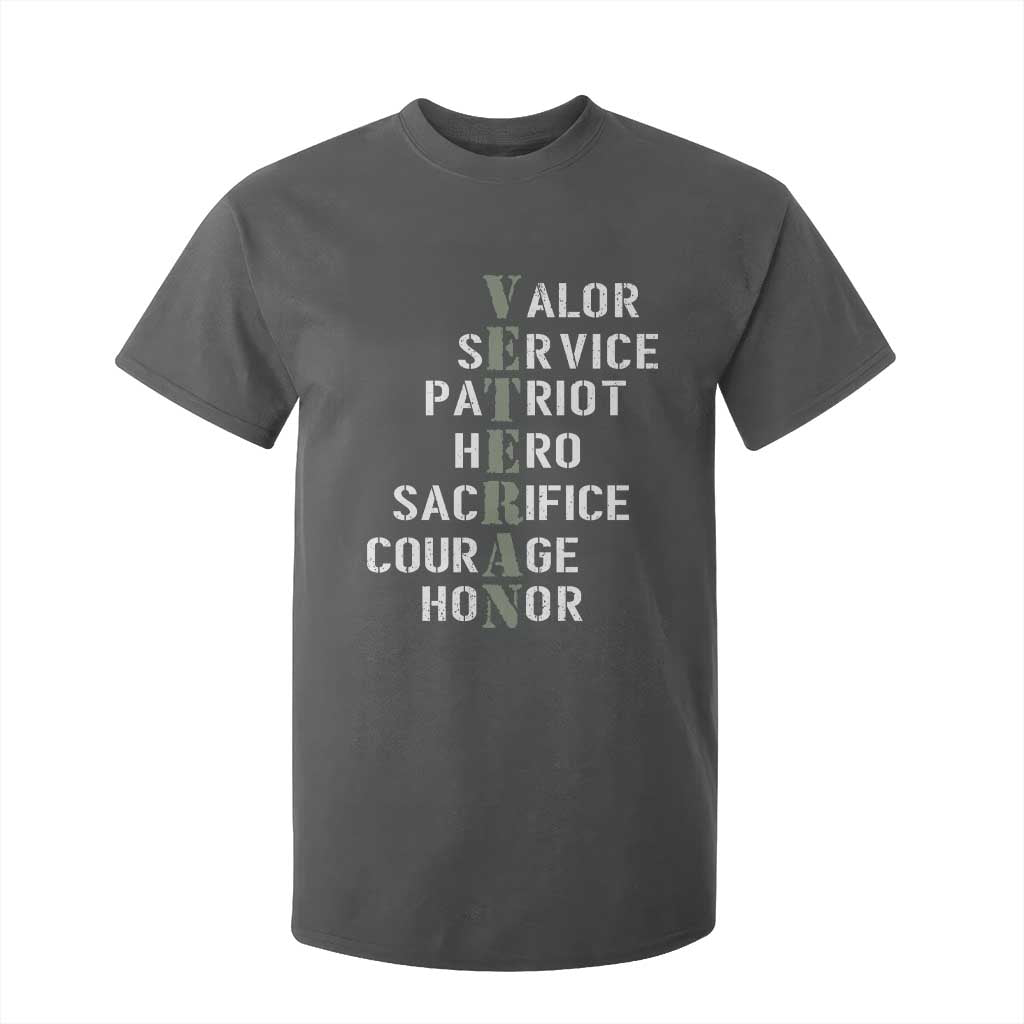 Veterans Valor Service Patriot Hero Sacrifice Courage Honor T Shirt For Kid TS11 Dark Heather Print Your Wear