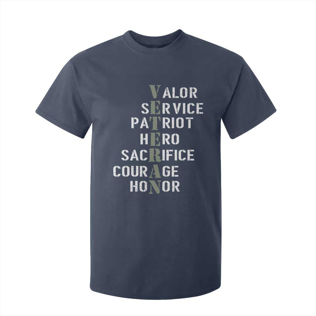 Veterans Valor Service Patriot Hero Sacrifice Courage Honor T Shirt For Kid TS11 Navy Print Your Wear