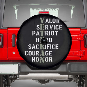 Veterans Valor Service Patriot Hero Sacrifice Courage Honor Spare Tire Cover TS11 Black Print Your Wear