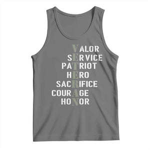 Veterans Valor Service Patriot Hero Sacrifice Courage Honor Tank Top TS11 Black Heather Print Your Wear
