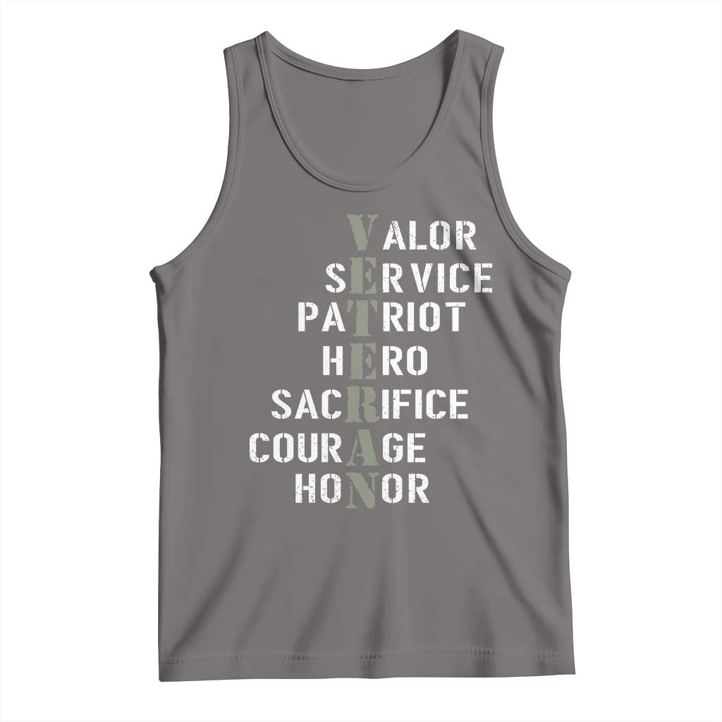 Veterans Valor Service Patriot Hero Sacrifice Courage Honor Tank Top TS11 Deep Heather Print Your Wear