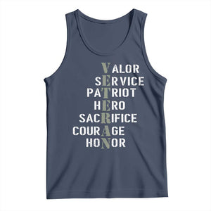 Veterans Valor Service Patriot Hero Sacrifice Courage Honor Tank Top TS11 Navy Print Your Wear