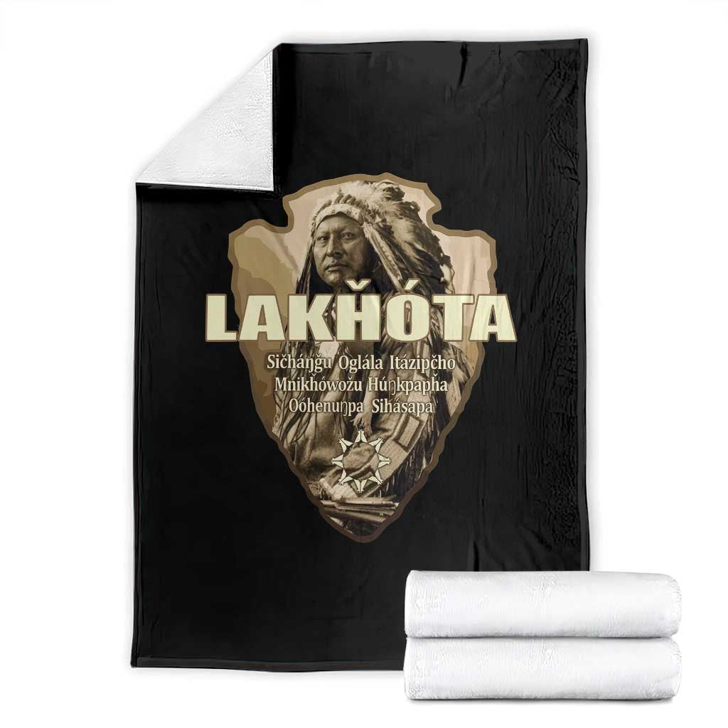 Chief Spotted Elk Lakhota Lakota Sioux Native American Indian Throw Blanket TS11 Black Print Your Wear