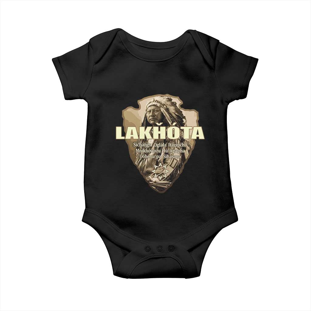 Chief Spotted Elk Lakhota Lakota Sioux Native American Indian Baby Onesie TS11 Black Print Your Wear