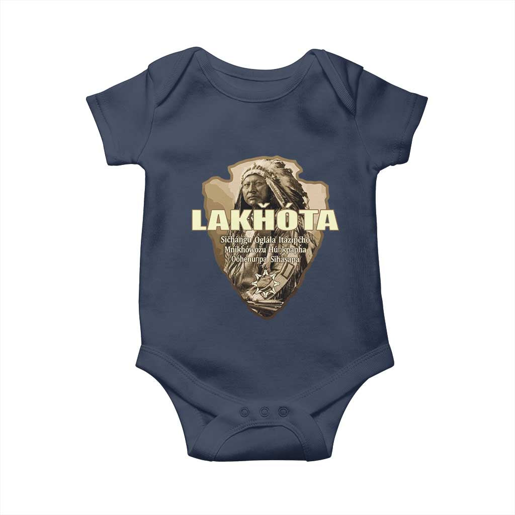 Chief Spotted Elk Lakhota Lakota Sioux Native American Indian Baby Onesie TS11 Navy Print Your Wear