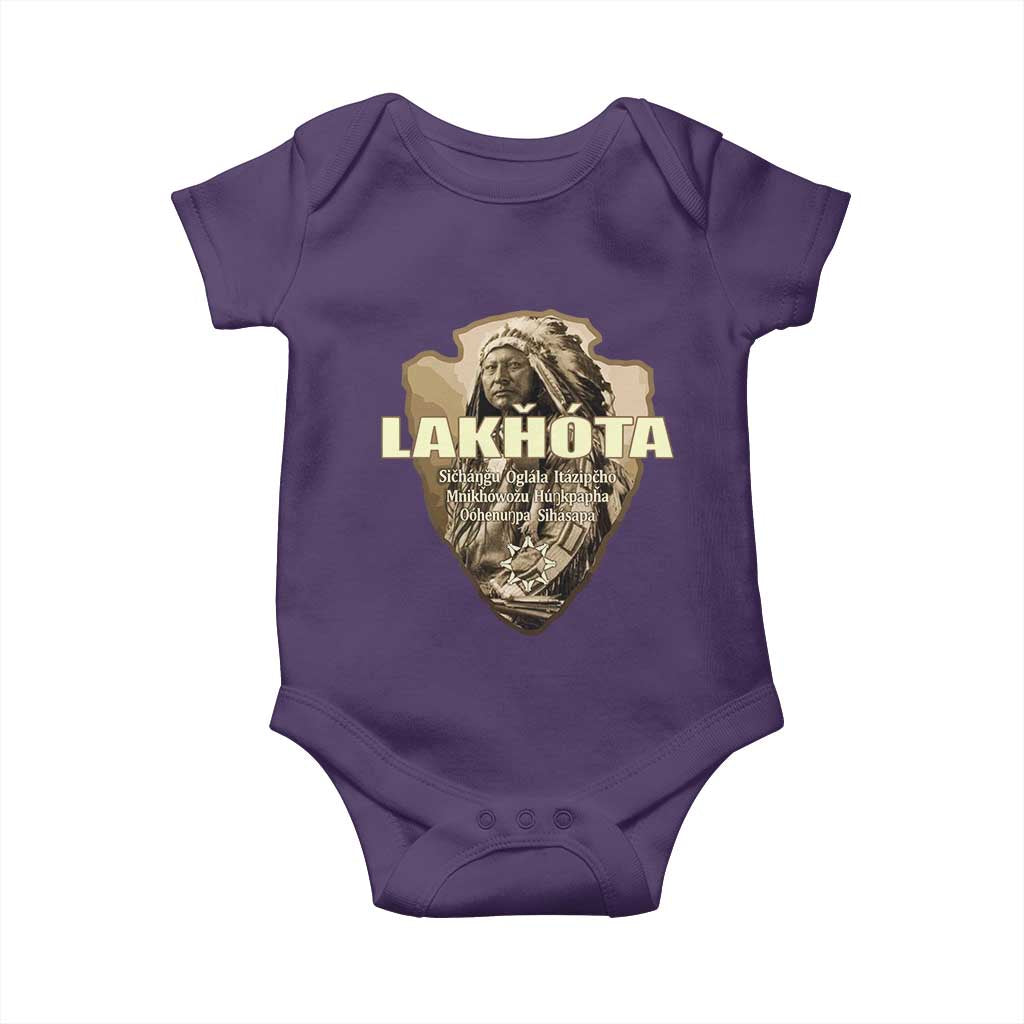 Chief Spotted Elk Lakhota Lakota Sioux Native American Indian Baby Onesie TS11 Purple Print Your Wear