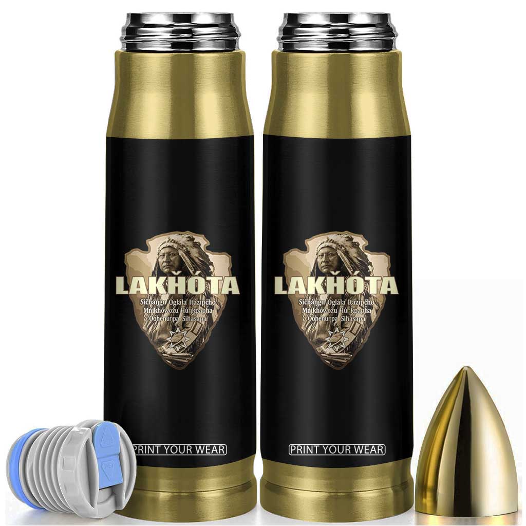Chief Spotted Elk Lakhota Lakota Sioux Native American Indian Bullet Tumbler TS11 Black Print Your Wear