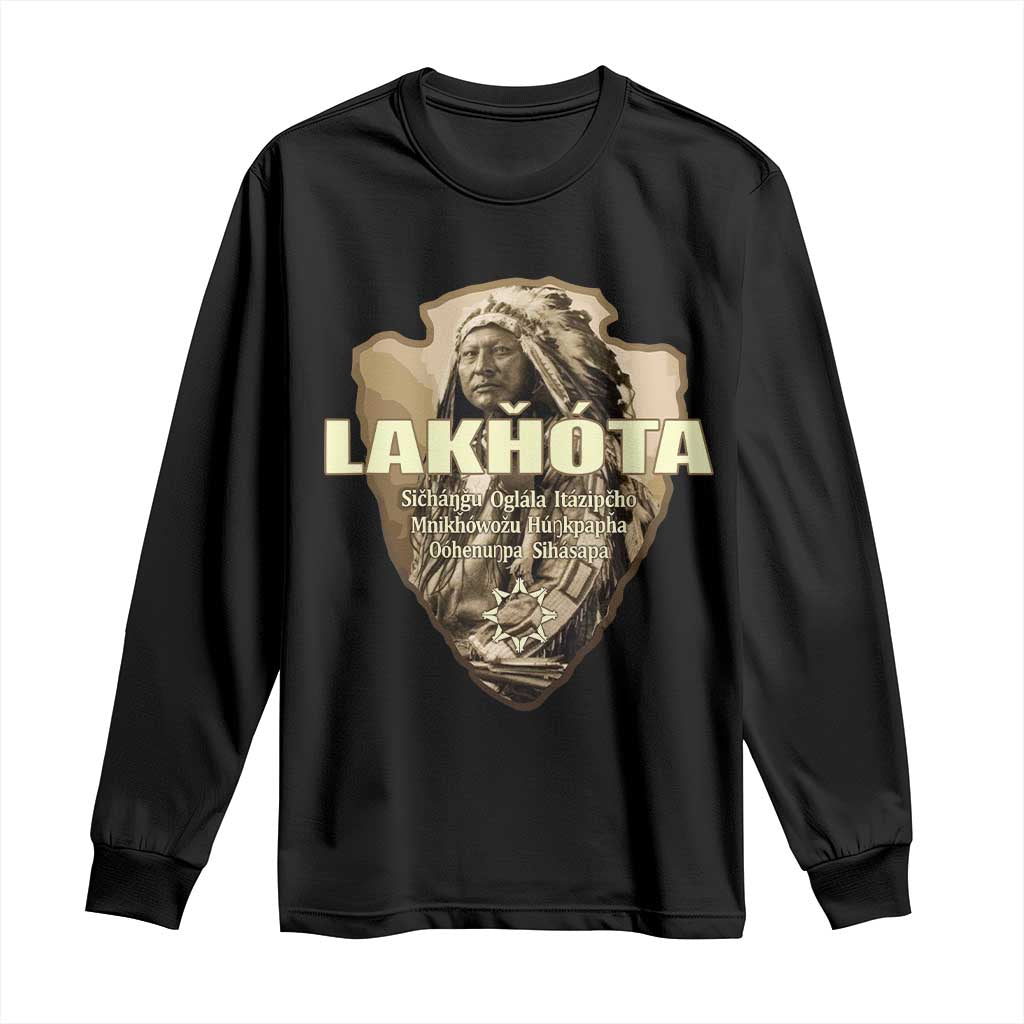 Chief Spotted Elk Lakhota Lakota Sioux Native American Indian Long Sleeve Shirt TS11 Black Print Your Wear