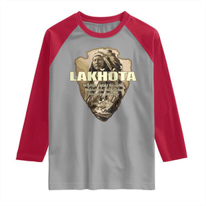 Chief Spotted Elk Lakhota Lakota Sioux Native American Indian Raglan Shirt TS11 Sport Gray Red Print Your Wear