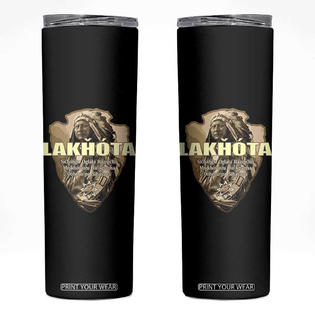 Chief Spotted Elk Lakhota Lakota Sioux Native American Indian Skinny Tumbler TS11 Black Print Your Wear