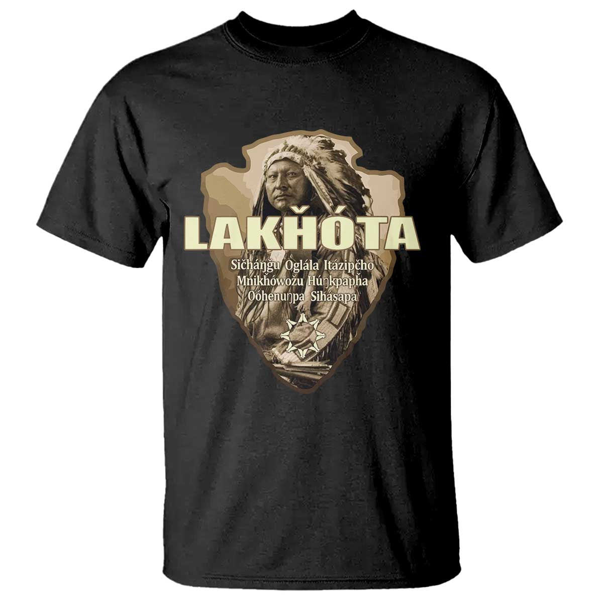 Chief Spotted Elk Lakhota Lakota Sioux Native American Indian T Shirt TS11 Black Print Your Wear