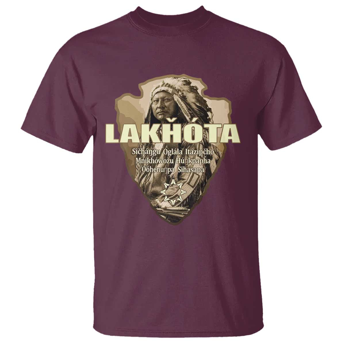 Chief Spotted Elk Lakhota Lakota Sioux Native American Indian T Shirt TS11 Maroon Print Your Wear