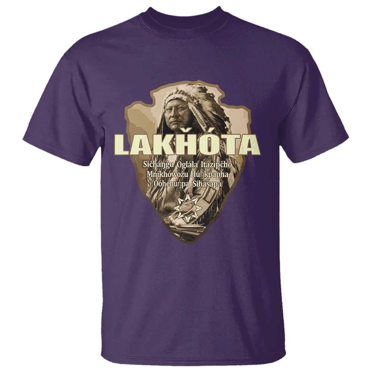 Chief Spotted Elk Lakhota Lakota Sioux Native American Indian T Shirt TS11 Purple Print Your Wear