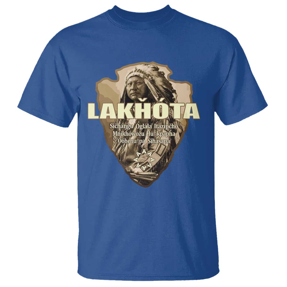Chief Spotted Elk Lakhota Lakota Sioux Native American Indian T Shirt TS11 Royal Blue Print Your Wear