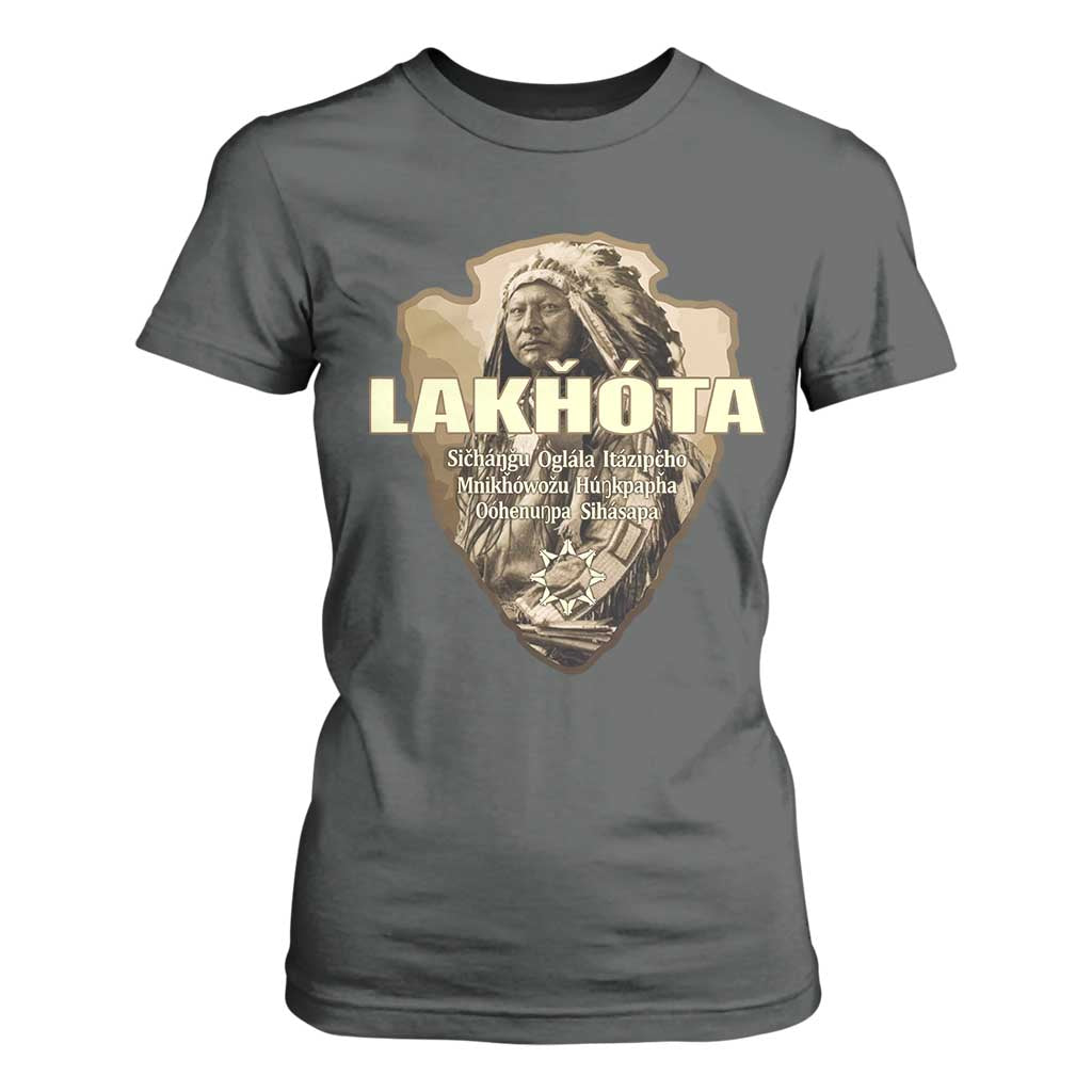 Chief Spotted Elk Lakhota Lakota Sioux Native American Indian T Shirt For Women TS11 Dark Heather Print Your Wear