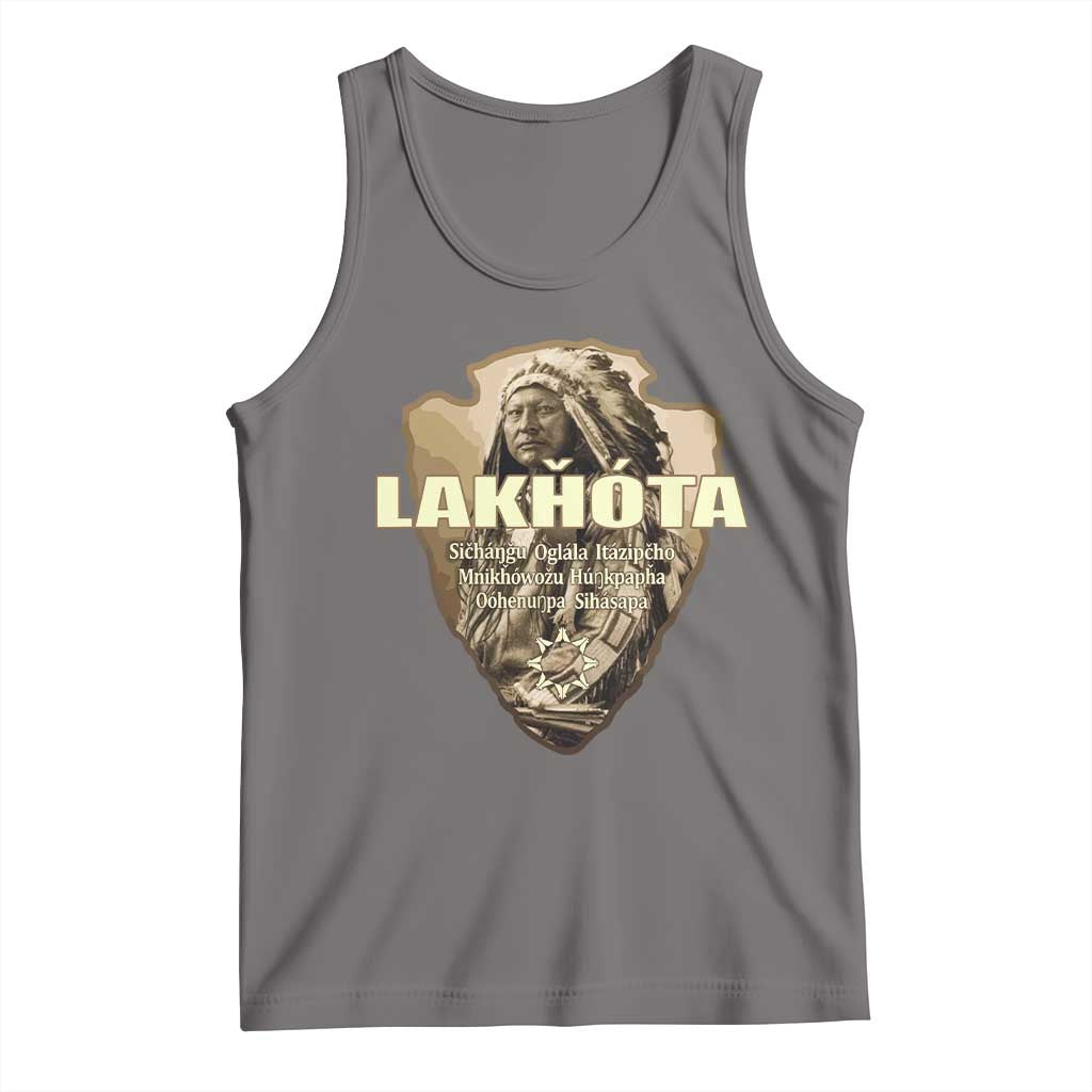 Chief Spotted Elk Lakhota Lakota Sioux Native American Indian Tank Top TS11 Deep Heather Print Your Wear