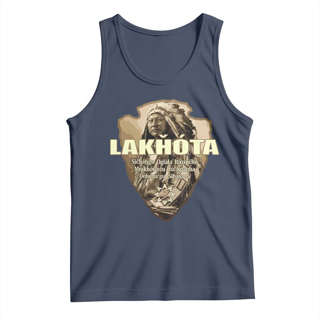 Chief Spotted Elk Lakhota Lakota Sioux Native American Indian Tank Top TS11 Navy Print Your Wear