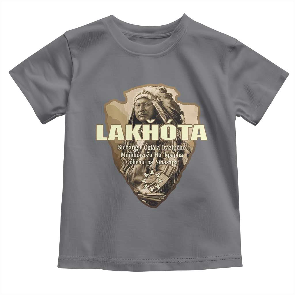 Chief Spotted Elk Lakhota Lakota Sioux Native American Indian Toddler T Shirt TS11 Charcoal Print Your Wear