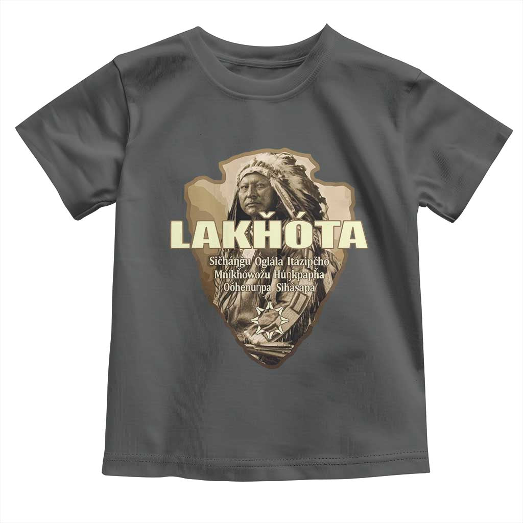 Chief Spotted Elk Lakhota Lakota Sioux Native American Indian Toddler T Shirt TS11 Dark Heather Print Your Wear