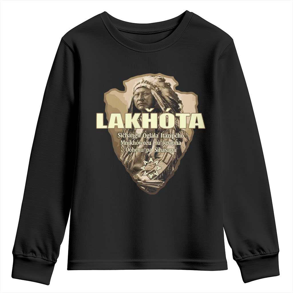 Chief Spotted Elk Lakhota Lakota Sioux Native American Indian Youth Sweatshirt TS11 Black Print Your Wear