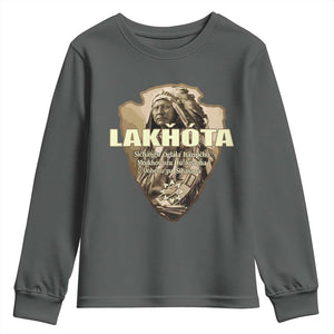 Chief Spotted Elk Lakhota Lakota Sioux Native American Indian Youth Sweatshirt TS11 Dark Heather Print Your Wear