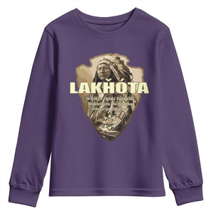Chief Spotted Elk Lakhota Lakota Sioux Native American Indian Youth Sweatshirt TS11 Purple Print Your Wear