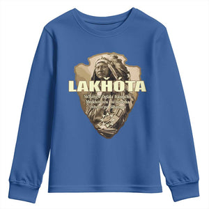 Chief Spotted Elk Lakhota Lakota Sioux Native American Indian Youth Sweatshirt TS11 Royal Blue Print Your Wear