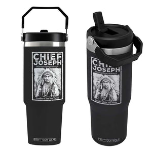 Native American Chief Joseph Flip Straw Tumbler Leader Of The Nez Perce Indian History TS11 One Size: 30 oz Black Print Your Wear