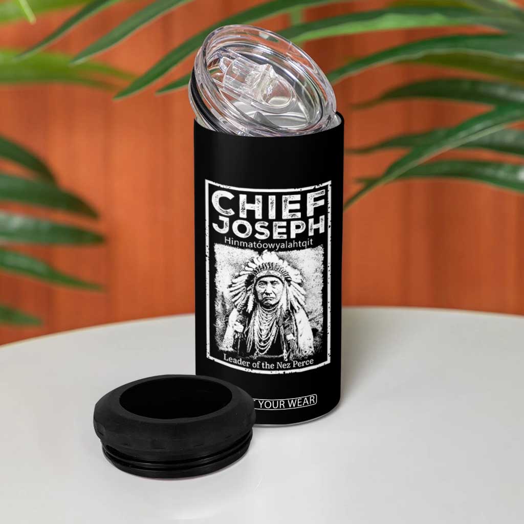 Native American Chief Joseph 4 in 1 Can Cooler Tumbler Leader Of The Nez Perce Indian History TS11 Print Your Wear