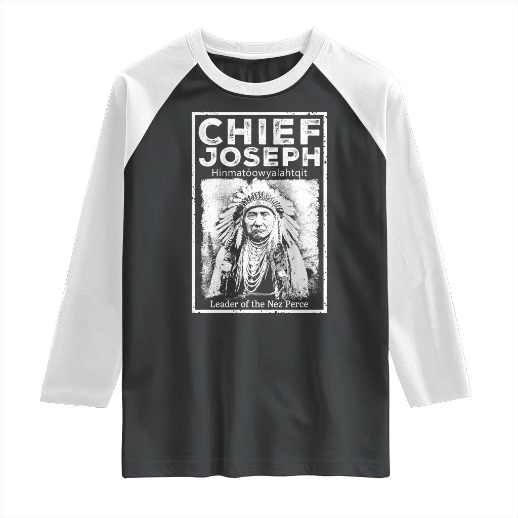 Native American Chief Joseph Raglan Shirt Leader Of The Nez Perce Indian History - Print Your Wear