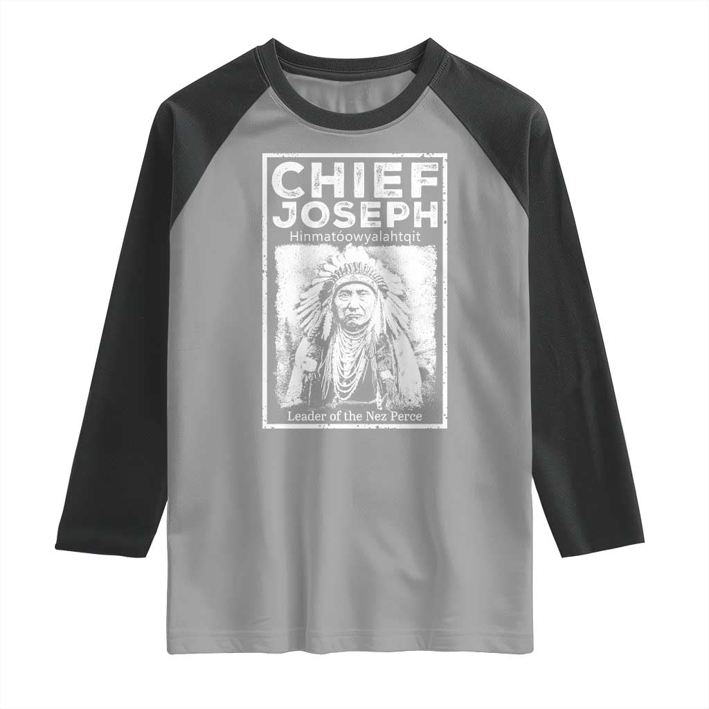 Native American Chief Joseph Raglan Shirt Leader Of The Nez Perce Indian History TS11 Sport Gray Black Print Your Wear