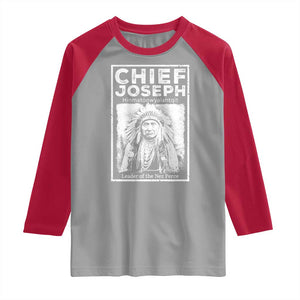 Native American Chief Joseph Raglan Shirt Leader Of The Nez Perce Indian History TS11 Sport Gray Red Print Your Wear