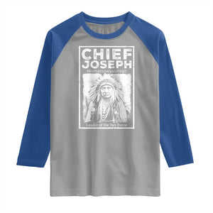 Native American Chief Joseph Raglan Shirt Leader Of The Nez Perce Indian History TS11 Sport Gray Royal Print Your Wear