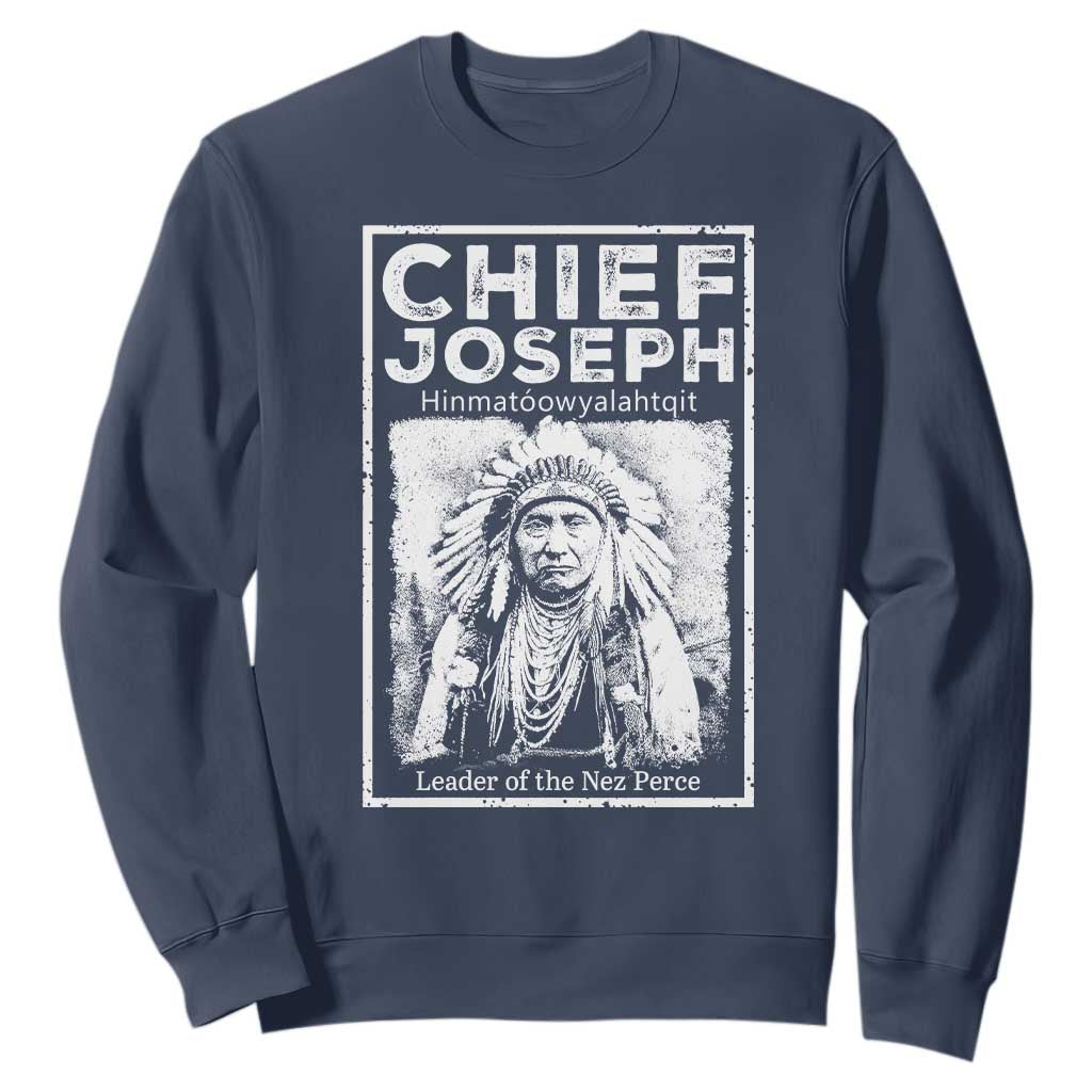 Native American Chief Joseph Sweatshirt Leader Of The Nez Perce Indian History TS11 Navy Print Your Wear