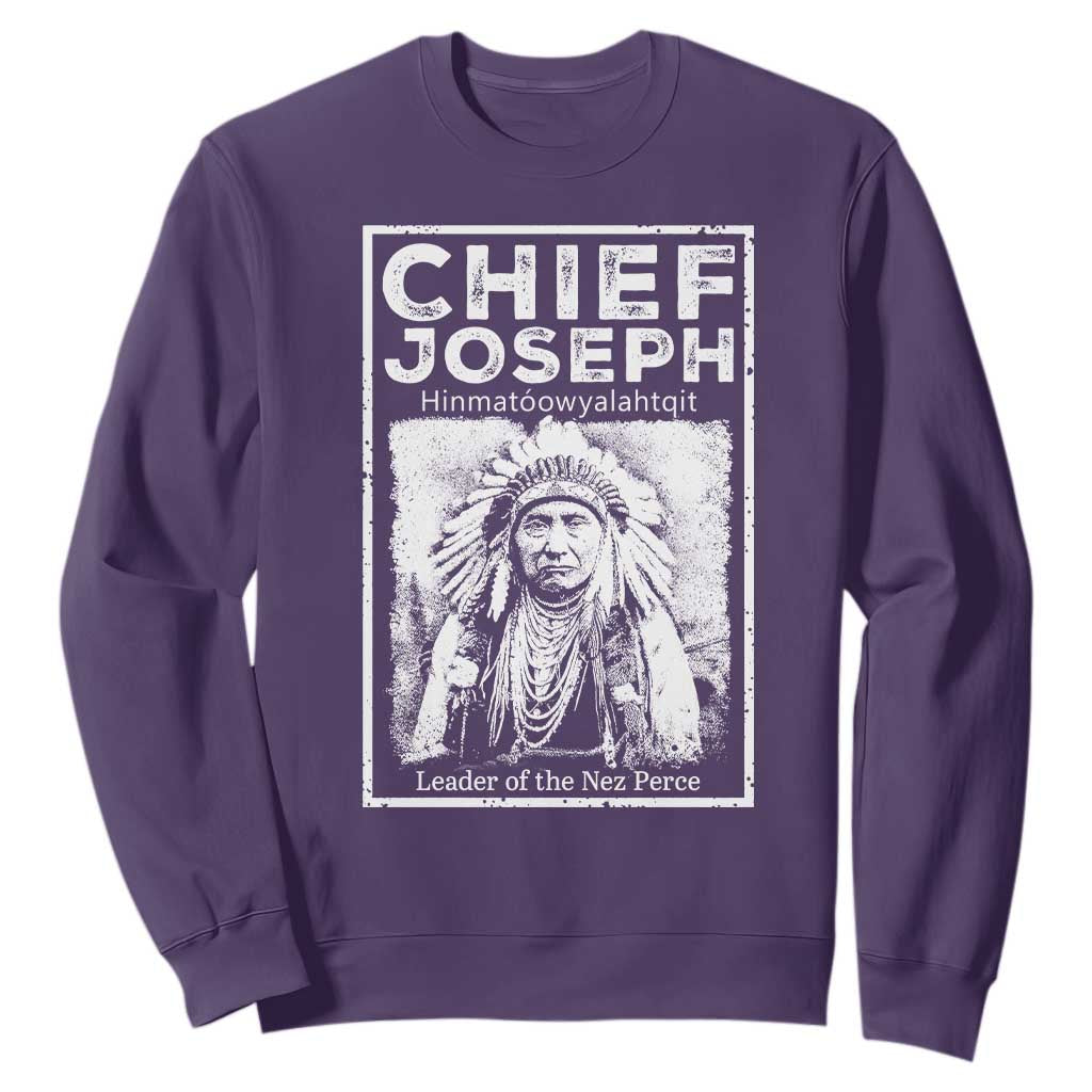 Native American Chief Joseph Sweatshirt Leader Of The Nez Perce Indian History TS11 Purple Print Your Wear