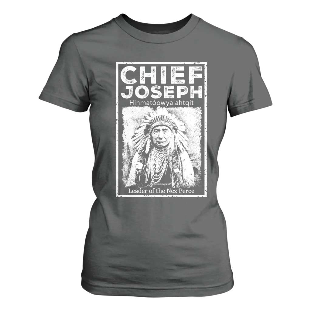 Native American Chief Joseph T Shirt For Women Leader Of The Nez Perce Indian History TS11 Dark Heather Print Your Wear