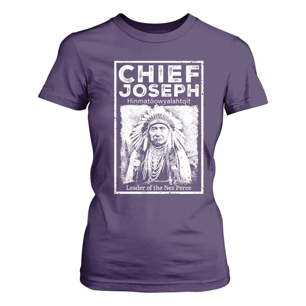Native American Chief Joseph T Shirt For Women Leader Of The Nez Perce Indian History TS11 Purple Print Your Wear
