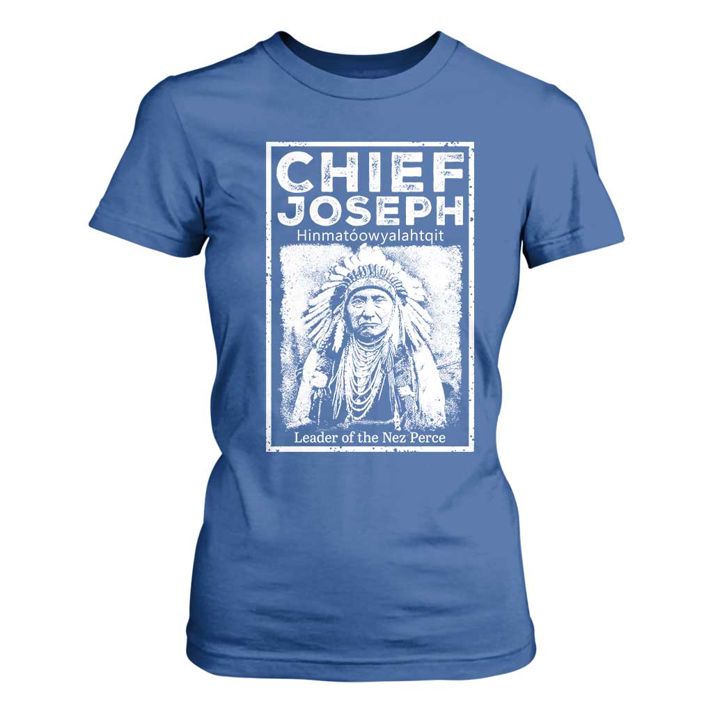 Native American Chief Joseph T Shirt For Women Leader Of The Nez Perce Indian History TS11 Royal Blue Print Your Wear