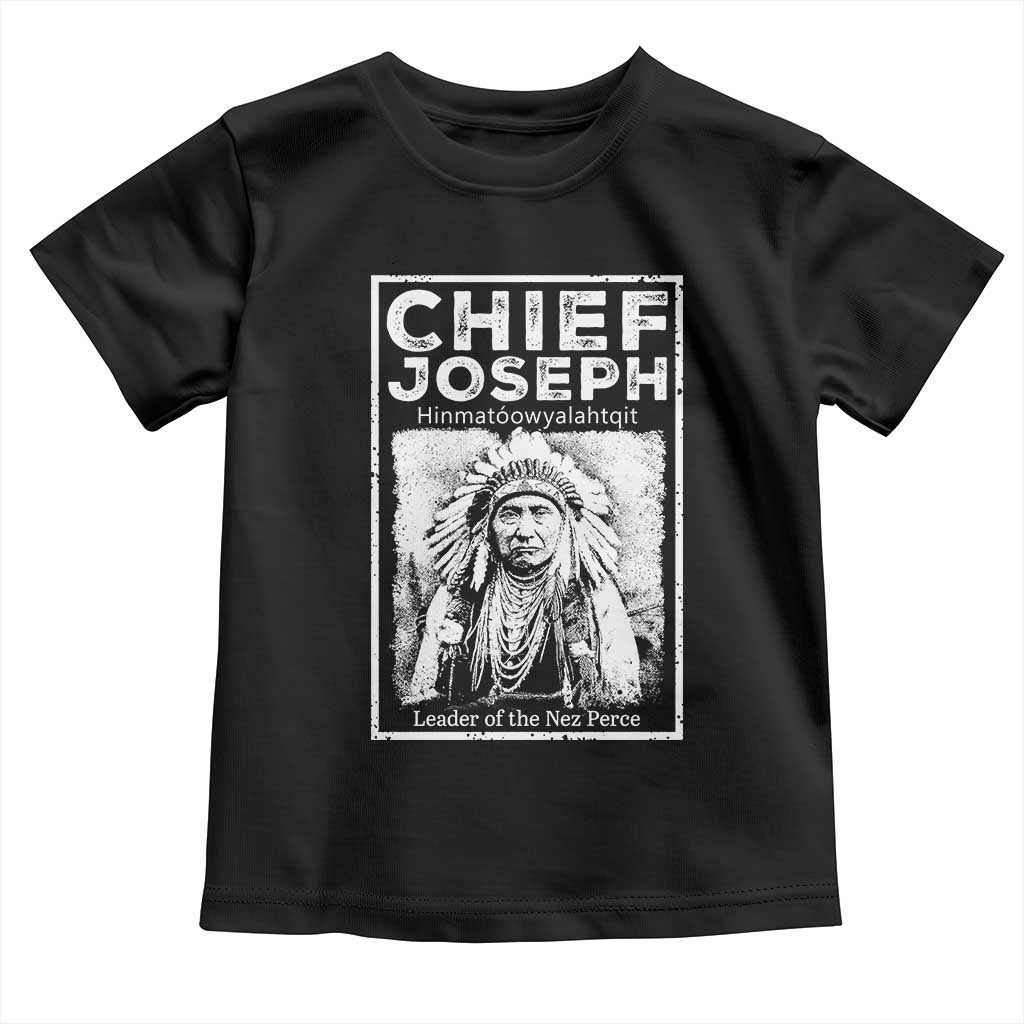 Native American Chief Joseph Toddler T Shirt Leader Of The Nez Perce Indian History TS11 Black Print Your Wear
