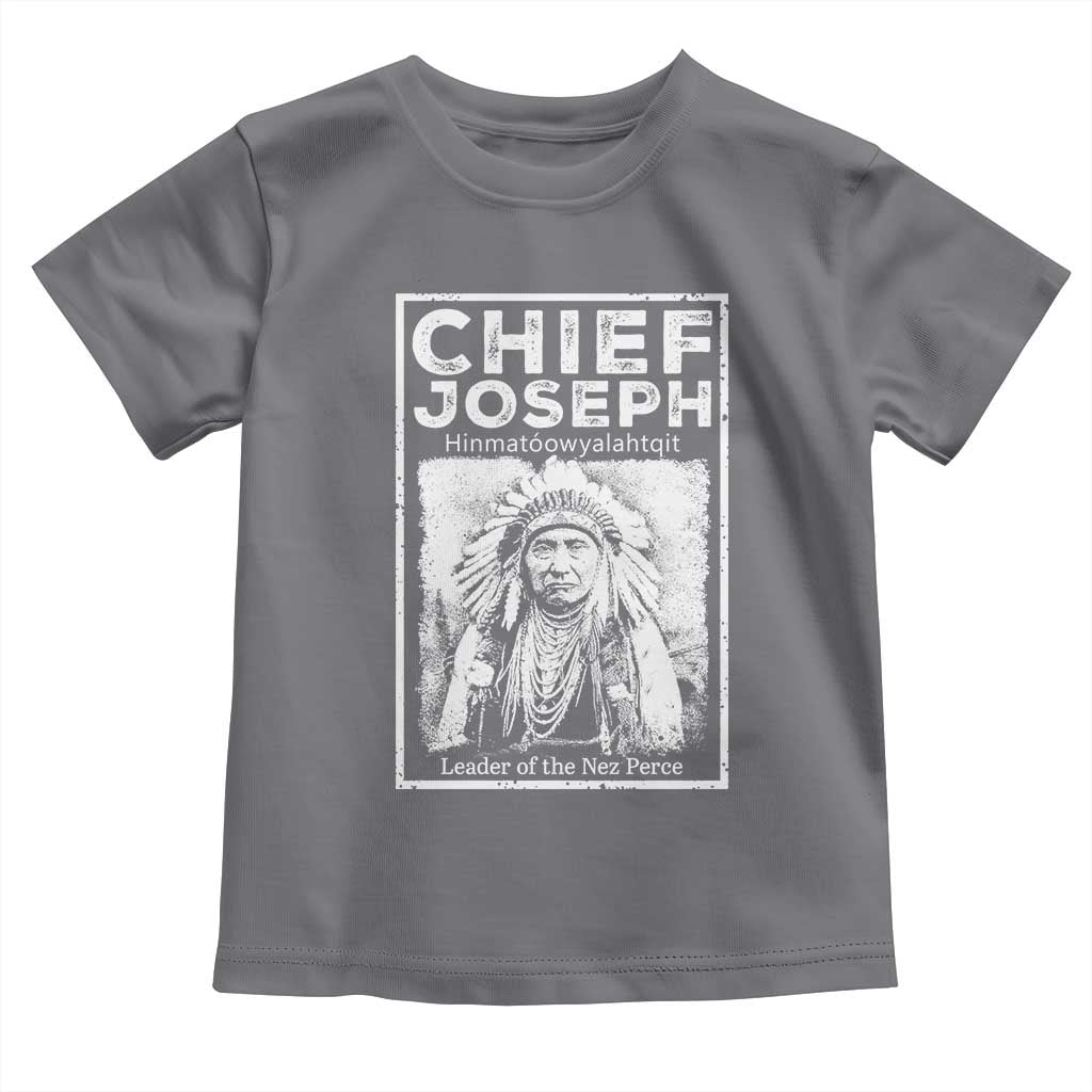 Native American Chief Joseph Toddler T Shirt Leader Of The Nez Perce Indian History TS11 Charcoal Print Your Wear