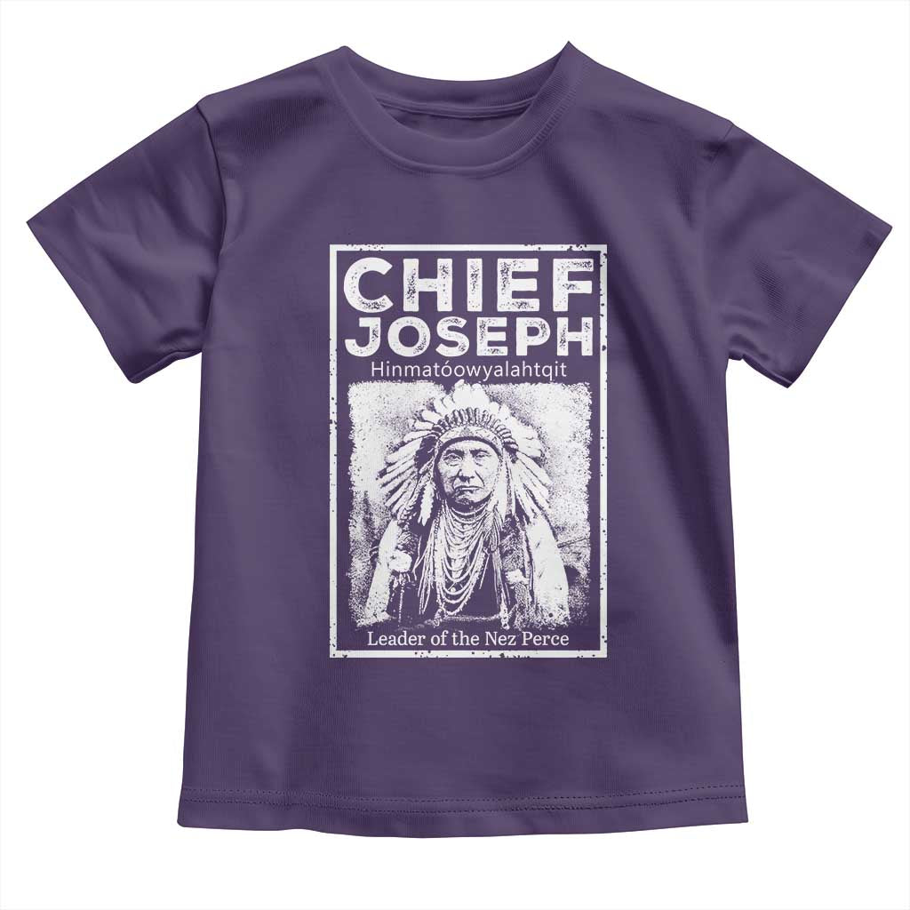 Native American Chief Joseph Toddler T Shirt Leader Of The Nez Perce Indian History TS11 Purple Print Your Wear